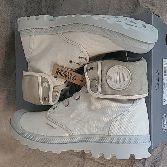 Palladium Men's Baggy High-Top Canvas Boots Vapor Metal Mens 12 - Picture 5 of 6